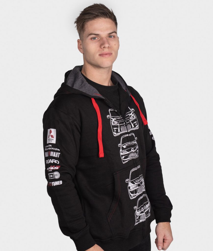 HardTuned – Mitsubishi Evolution Classic Zip Hoodie – JDM Clothing Store